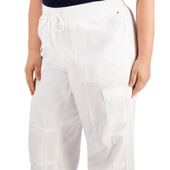 NWT Womens Plus Size 2X Tommy Hilfiger White Alton Straight Leg Cargo Pants NEW - Picture 4 of 6
